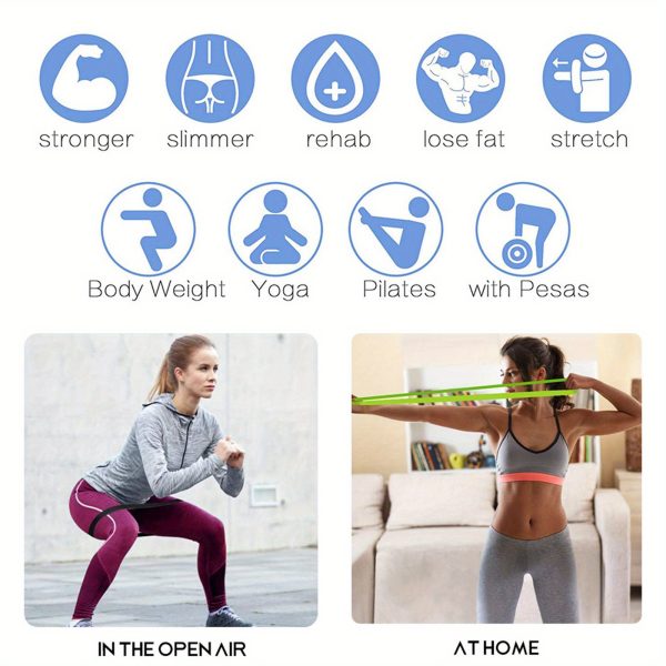 5pcs Resistance Bands, Exercise Bands, Workout Bands for Whole-Body Fitness, Booty, Leg, Arm, Stretching, Home Gym, Fitness, Yoga & Pilates - Image 10