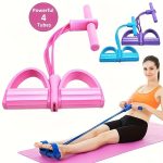 4-in-1 Resistance Bands - Full-Body Workout System with Chest Press, Shoulder Pull, Bicep Curl & Tricep Extension - Ideal for Home Gym, Abdominal Exercises, and Flexibility Training - Enhance Strength and Endurance, Home Workout Equipment | Compact Resistance Bands | Durable Exercise Equipment