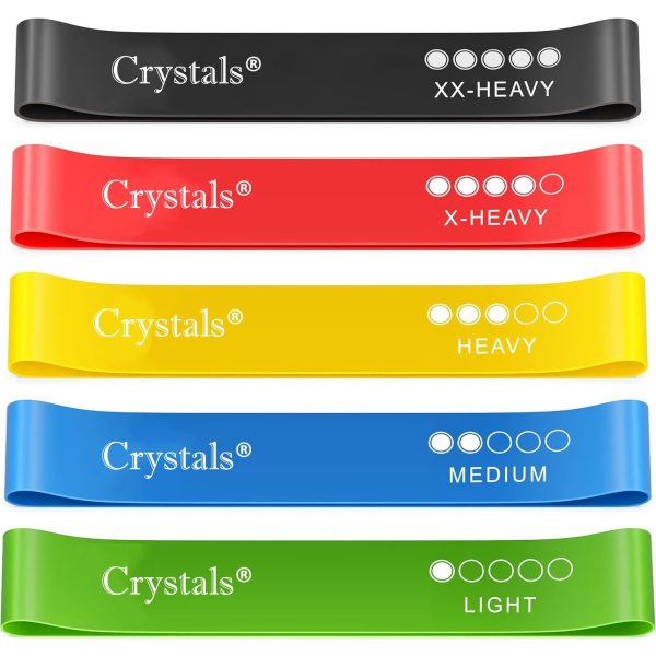 Resistance Bands, Set of 5 Skin-Friendly Resistance Fitness Exercise Loop Bands with 5 Different Strength Levels - Carrying Case Included - Ideal for Home, Gym, Yoga, Training - Image 2