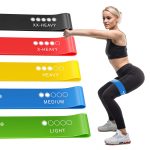 Resistance Bands, Set of 5 Skin-Friendly Resistance Fitness Exercise Loop Bands with 5 Different Strength Levels - Carrying Case Included - Ideal for Home, Gym, Yoga, Training
