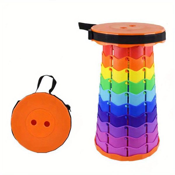 1pc Height Adjustable Portable Telescopic Folding Stool for Outdoor Travel, Hiking, Camping, and Fishing - Lightweight - Image 13