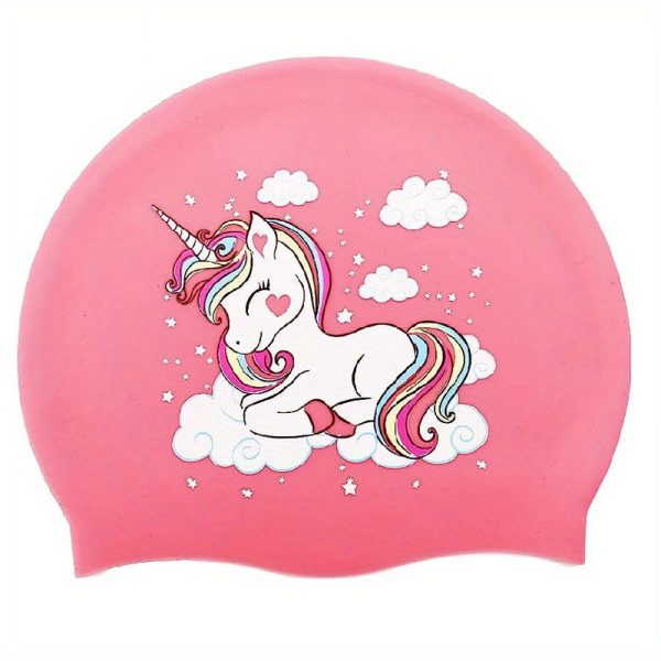 Silicone Waterproof Swimming Cap, Cute Cartoon Swimming Cap, Suitable for Long Hair, Girls And Boys, Kids Swimming Cap - Image 7