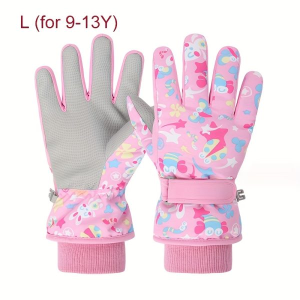 Ski Gloves, Christmas And New Year Gifts, Cute Printed Polar Lining Thickened Warm And Windproof Adjustable Wristband, Unisex Outdoor Gloves S/M/L Multicolor. - Image 18