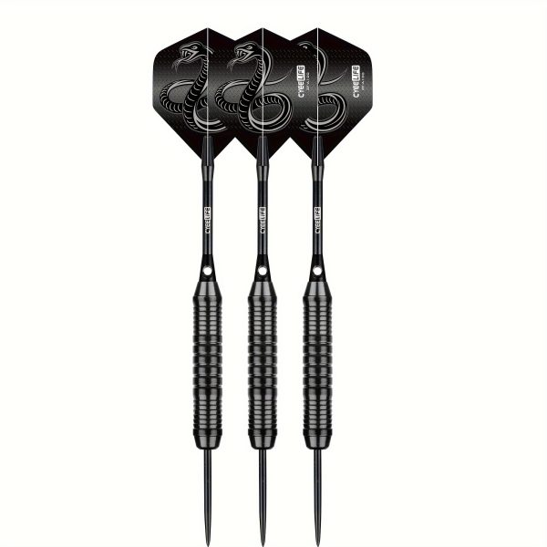 Cyeelife 3 Darts with Black Tail Fins, 24G Iron Dart Tubes, Hard Tip Darts - Image 4