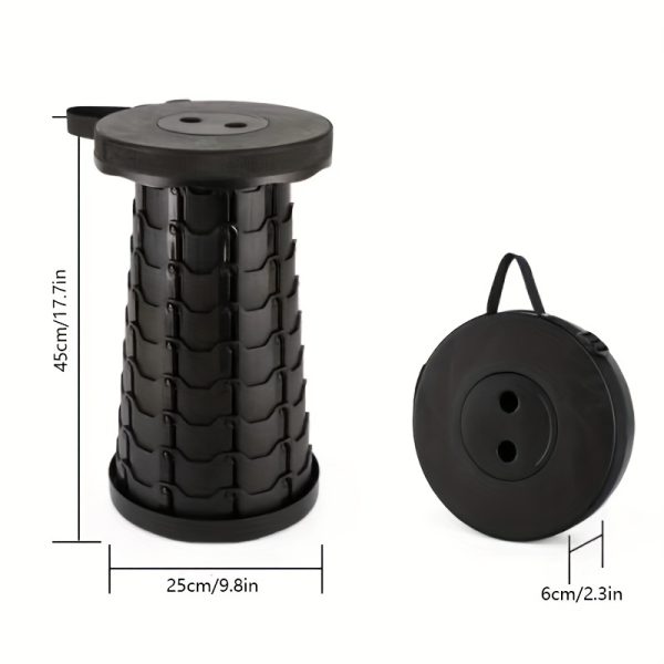 1pc Height Adjustable Portable Telescopic Folding Stool for Outdoor Travel, Hiking, Camping, and Fishing - Lightweight - Image 10