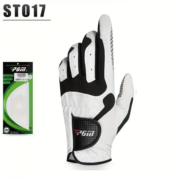 1pc PGM Men'S Left Hand Golf Glove, Anti-Slip Full-Finger Design, Soft Breathable Laica Fabric, Hook-and-Loop Closure, Spandex Non-Woven Fabric, Hand Wash - Comfortable Fit for Natural Movement - Image 7