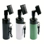 1pc Multi-Functional Golf Club Cleaning Brush With Water Spray Bottle And Press Type Cleaning For Club Head Groove And Ball Brushing