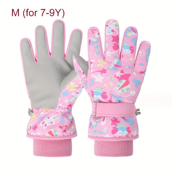 1 Pair of Winter Ski Gloves, Boys Warm Gloves Plus Velvet Warm Snow Play Girls Winter, Suitable for Children 4-13 Years Old - Image 16