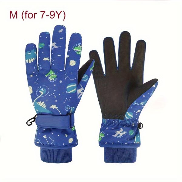 1 Pair of Winter Ski Gloves, Boys Warm Gloves Plus Velvet Warm Snow Play Girls Winter, Suitable for Children 4-13 Years Old - Image 19