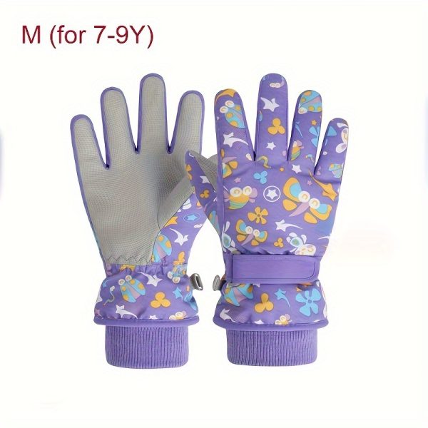1 Pair of Winter Ski Gloves, Boys Warm Gloves Plus Velvet Warm Snow Play Girls Winter, Suitable for Children 4-13 Years Old - Image 17