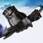 Men'S Winter Warm Gloves | faux leather Outdoor Cycling Motorcycle Mittens, Driving Skiing Gloves, faux leather, Polyurethane, QinHoLy