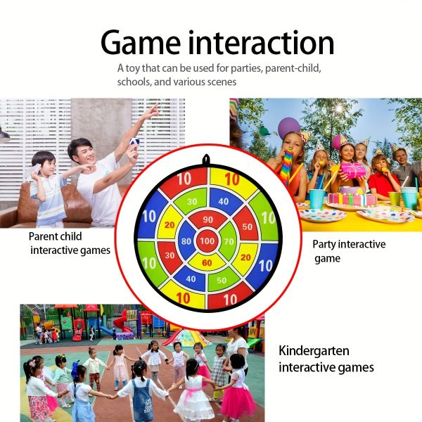 12 Sticky Balls/6 Sticky Balls Dartboard Set Indoor Outdoor Toys Parent- Interactive Birthday Gift Party Game Supplies - Image 10