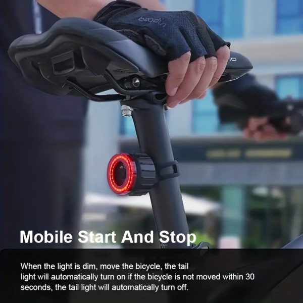 TWOOC Smart Bike Rear Light, Auto Start Stop Brake Sensing LED Charging Cycling Smart Bicycle Taillight - Image 5