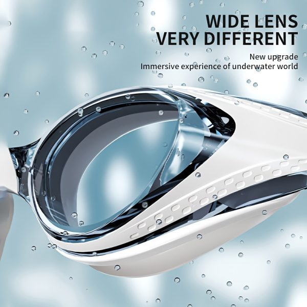 [Anti-Fog | Waterproof] Professional HD Anti-Fog Waterproof 1 Pair Swimming Goggles | Comfortable, Replaceable Nose Bridge, White Frame with Clear Vision | Ideal for Men & Women Swimming - Image 4