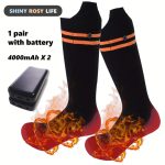 Socks with Three Temperature Settings, Perfect for Keeping Your Feet Warm While Fishing, Skiing, Hiking, Or Camping in Winter, Equipped with a 4000Mah Battery, an Ideal Winter Gift. - Image 3