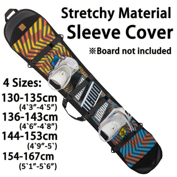 Snowboard Cover | Flexible Knit Material with 4-Way Stretch | Edge Shield And Base Protector | Lightweight And Portable for Travel | Compatible with Most Snowboards - Image 5