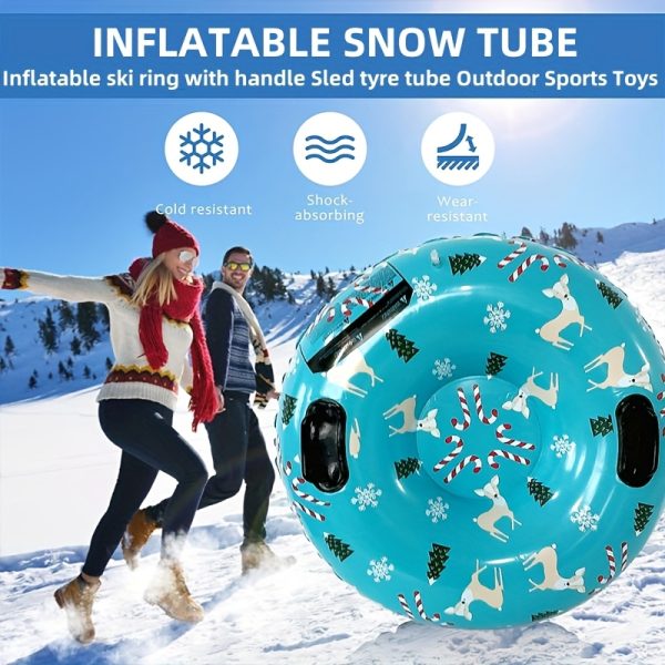 A Cute Animal-Shaped Snow Tube Made of Durable PVC Material, Portable And Designed to Prevent Tipping Over, Perfect for Outdoor Leisure And Family Activities - Image 2
