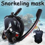 1 Full Face Snorkeling Mask | Adult Swimming Gear, 180 Degree Panoramic Dual Tube Mask with Camera Mount, PC Material - BOKEFA