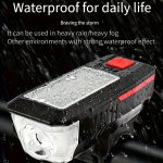 1pc Solar Powered Bicycle Horn Light With Power Indicator, T6 Bright LED Front Light, USB Rechargeable, High-Decibel Horn, Multiple Light Modes (350/200 Lumens) - Image 9