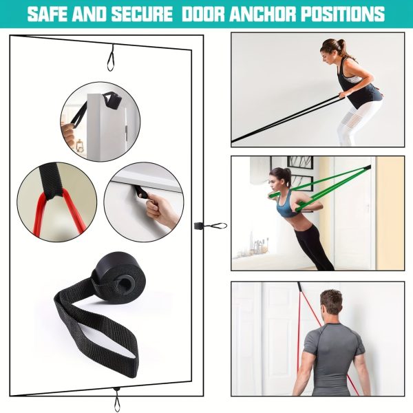 5pcs Set Includes 4 Resistance Bands and 1 Door Anchor, Pull-Up Assist Bands for Men and Women, Exercise Bands for Workouts, Body Stretching, and Muscle Training - Image 2