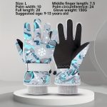 Ski Gloves, Christmas And New Year Gifts, Cute Printed Polar Lining Thickened Warm And Windproof Adjustable Wristband, Unisex Outdoor Gloves S/M/L Multicolor. - Image 13