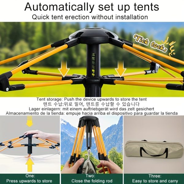 Portable automatic quick-open installation-free family camping tent outdoor hiking tent - Image 9