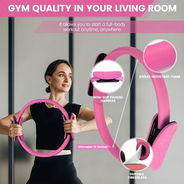 This 13pcs Strength Training Set Made of PP Material Is Suitable for Home Workouts, Featuring a 9.8-Inch Pilates Ball, a 12-Inch Yoga Ring, And Resistance Bands, Designed for Women - Image 4