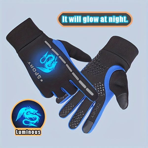 A Pair of Gloves Designed for Autumn And Winter, Featuring Separate Fingers for Skiing. These Glow-In-The-Dark Gloves Are Suitable for Both Boys And Girls, with Stylish Patterns That Shine at Night And a Plush Interior. Ideal for Everyday Wear And O - Image 3
