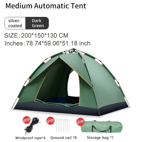 Portable automatic quick-open installation-free family camping tent outdoor hiking tent - Image 5