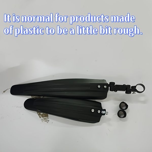 Set of Mountain Bike Fenders - Black Plastic, Compatible with Any Bicycle, Comes with 2 Fenders, Mounting Brackets, And Screws - Image 3