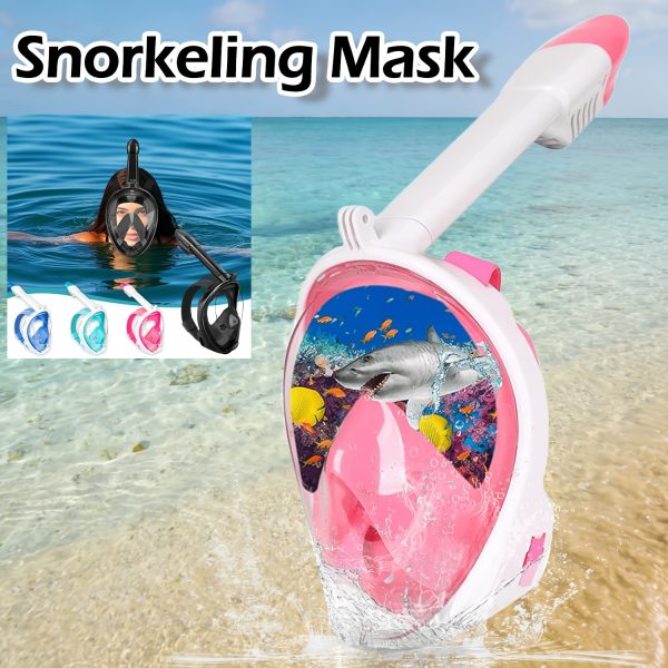 Full Face Snorkeling Mask with Panoramic View, Safe Breathing, Anti-Fog, Anti-Leakage And Camera Retention-Perfect for Adults And Swimmers Alike - Image 3
