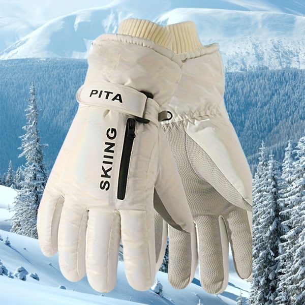 Winter skiing gloves, warm snow gloves, thick and fashionable, suitable for both men and women in outdoor sports, with pockets that are not afraid of rain and snow, easy to clean, high-quality skiing equipment, reinforced stitching - Image 12