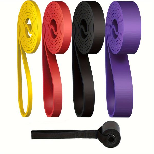 5pcs Set Includes 4 Resistance Bands and 1 Door Anchor, Pull-Up Assist Bands for Men and Women, Exercise Bands for Workouts, Body Stretching, and Muscle Training - Image 3
