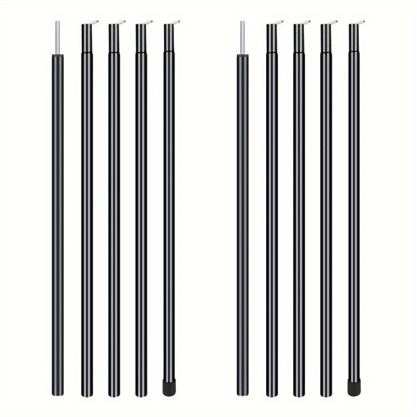 1 Set 17/21 Inch Telescoping Tarp Poles Heavy Duty Adjustable Camping Tent Poles, Portable Replacement Canopy Rods for Rain Fly, Awning, Outdoor Camping, Hiking, Backpacking, Sunshade, Colors choose Black/Silvery - Image 3