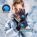 A Pair of Gloves Designed for Autumn And Winter, Featuring Separate Fingers for Skiing. These Glow-In-The-Dark Gloves Are Suitable for Both Boys And Girls, with Stylish Patterns That Shine at Night And a Plush Interior. Ideal for Everyday Wear And O - Image 10