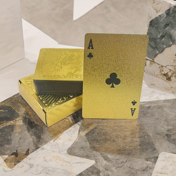 1 Set Matte Golden Dragon PVC Playing Cards - Durable Hardened Deck for Valentine'S Day, Thanksgiving, Christmas, Halloween & New Year Celebrations - Elegant Design with Intricate Patterns, Perfect for Parties & Gatherings, Festive Game Night, Sophisticated Style, Highquality Print, Best for Christmas, Perfect for Thanksgiving - Image 5