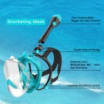 1pcs 180 degree panoramic snorkel mask - unobstructed view, leak prevention, dry top, Action Camera Bracelet, Anti-Fog Design, and New Exhaust Holes, storage bag, multilingual manual - designed specifically for adult snorkelers - Image 2