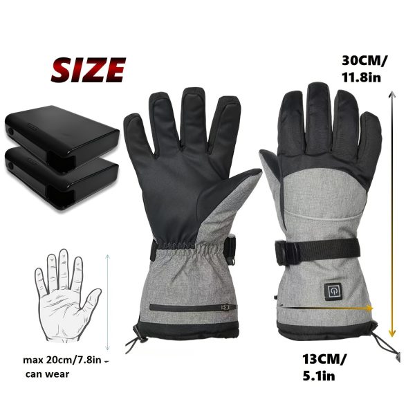 A Pair of Heated Gloves with Warmth on The Palms And Backs, Made of Oxford Cloth And Lined with Flannel, Equipped with Batteries, Essential for Winter. - Image 2