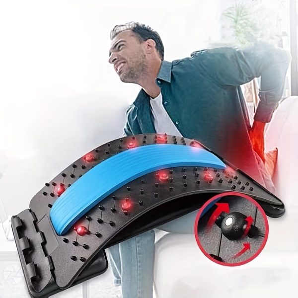 2pcs set of 3-level adjustable back stretcher and multifunctional yoga resistance band - multi-level spinal support plate, elastic waistband for open back and shoulder stretching, suitable for home gym, yard or outdoor use - Image 5