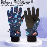 Ski Gloves, Christmas And New Year Gifts, Cute Printed Polar Lining Thickened Warm And Windproof Adjustable Wristband, Unisex Outdoor Gloves S/M/L Multicolor. - Image 22