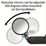 HD Wide-Angle 360° Rotatable Bike Rearview Mirror - 1pc/2pcs Handlebar End Mirrors for Mountain & Road Cycling - Image 2