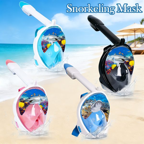 Full Face Snorkeling Mask with Panoramic View, Safe Breathing, Anti-Fog, Anti-Leakage And Camera Retention-Perfect for Adults And Swimmers Alike - Image 2