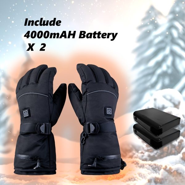 A Pair of Heated Gloves with Warmth on The Palms And Backs, Made of Oxford Cloth And Lined with Flannel, Equipped with Batteries, Essential for Winter. - Image 5
