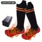 Socks with Three Temperature Settings, Perfect for Keeping Your Feet Warm While Fishing, Skiing, Hiking, Or Camping in Winter, Equipped with a 4000Mah Battery, an Ideal Winter Gift.