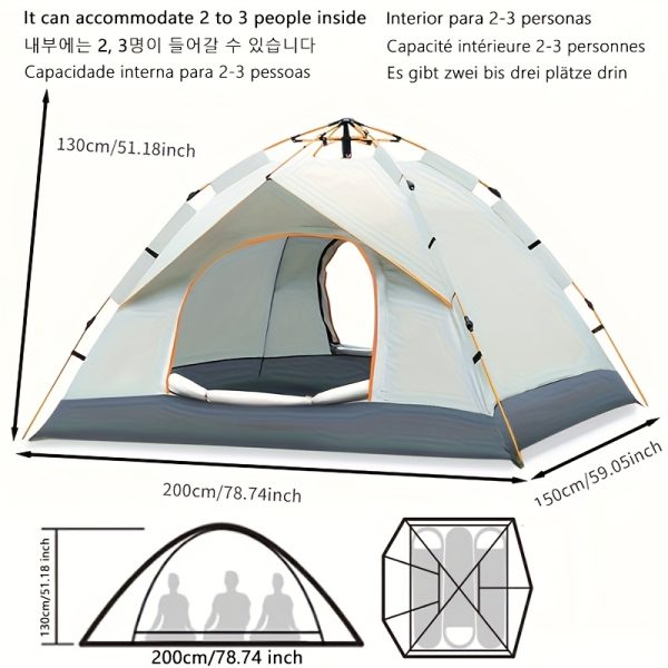 Portable automatic quick-open installation-free family camping tent outdoor hiking tent - Image 10