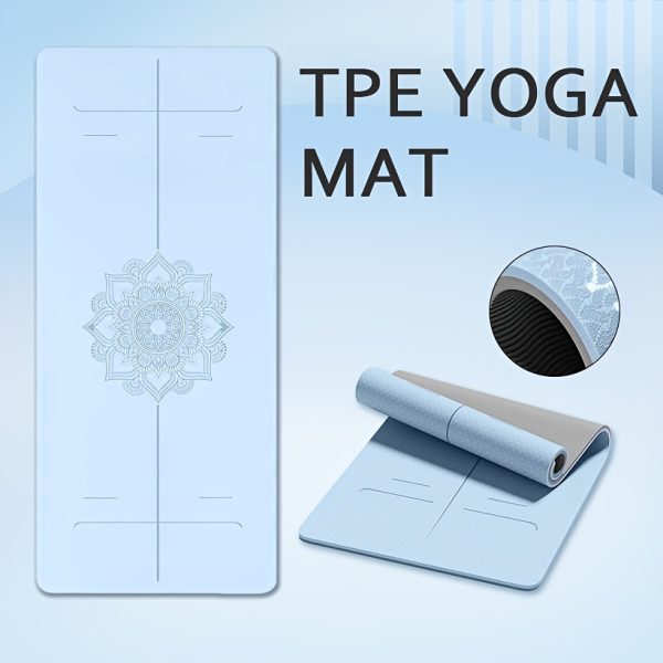 Non-Slip TPE Thick Yoga Mat with Alignment Markers, Large Size 182.88cm Long X 80.01cm Wide X 0.58cm Thick, Tear-Resistant Exercise And Fitness Mat for Yoga, Pilates, And Floor Training. - Image 6