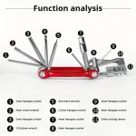11-in-1 Multi-Function Bicycle Repair Kit, Mountain Bike Wrench, Screwdriver, Chain Hex Spoke, Bicycle Tools, Bike Repair Tool Set - Image 4