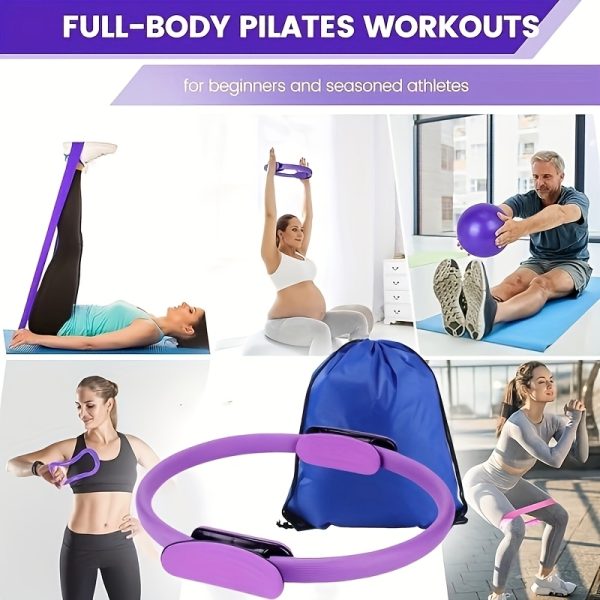 Set of 13 Purple Pilates And Yoga Tools | Professional Training Package | Enhances Core Strength And Flexibility | Home Workout Gear, Yoga Kits for Women, Pilates Equipment for Home Use. - Image 5