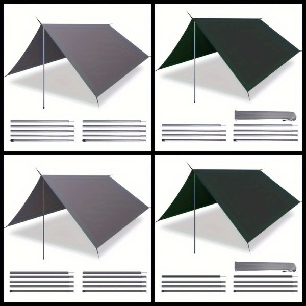 1 Set 17/21 Inch Telescoping Tarp Poles Heavy Duty Adjustable Camping Tent Poles, Portable Replacement Canopy Rods for Rain Fly, Awning, Outdoor Camping, Hiking, Backpacking, Sunshade, Colors choose Black/Silvery - Image 11