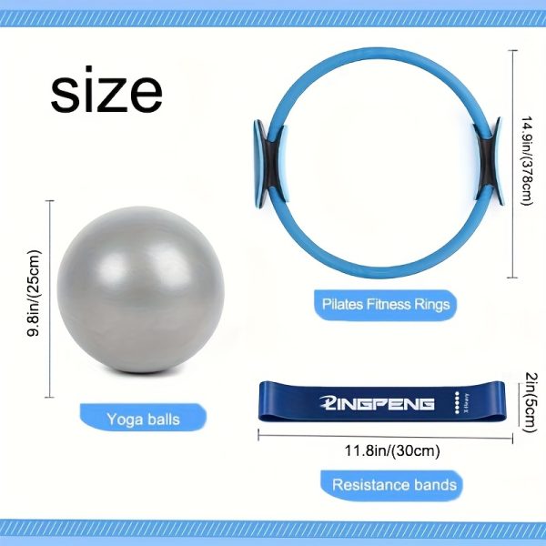 7pcs Premium Yoga Pilates Set, Non-Slip Exercise Rings for Flexibility and Strength Training, Home Fitness Equipment for Toning - Image 4
